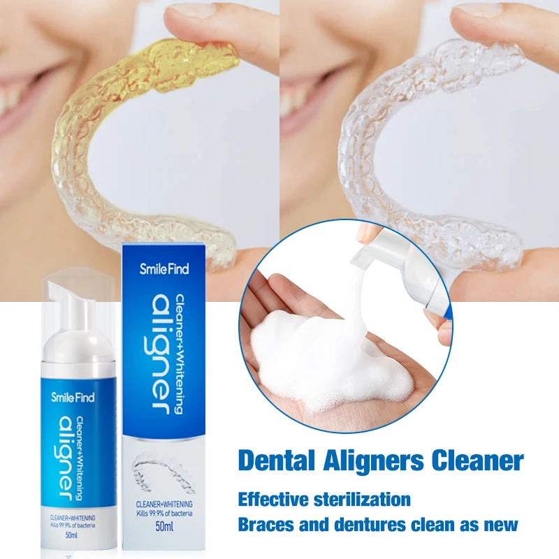 Invisible Aligner Foam Dental Whitening Adult Orthodontic Braces Teeth Straighten Aligner White Foam Portable Clear Holder Clean