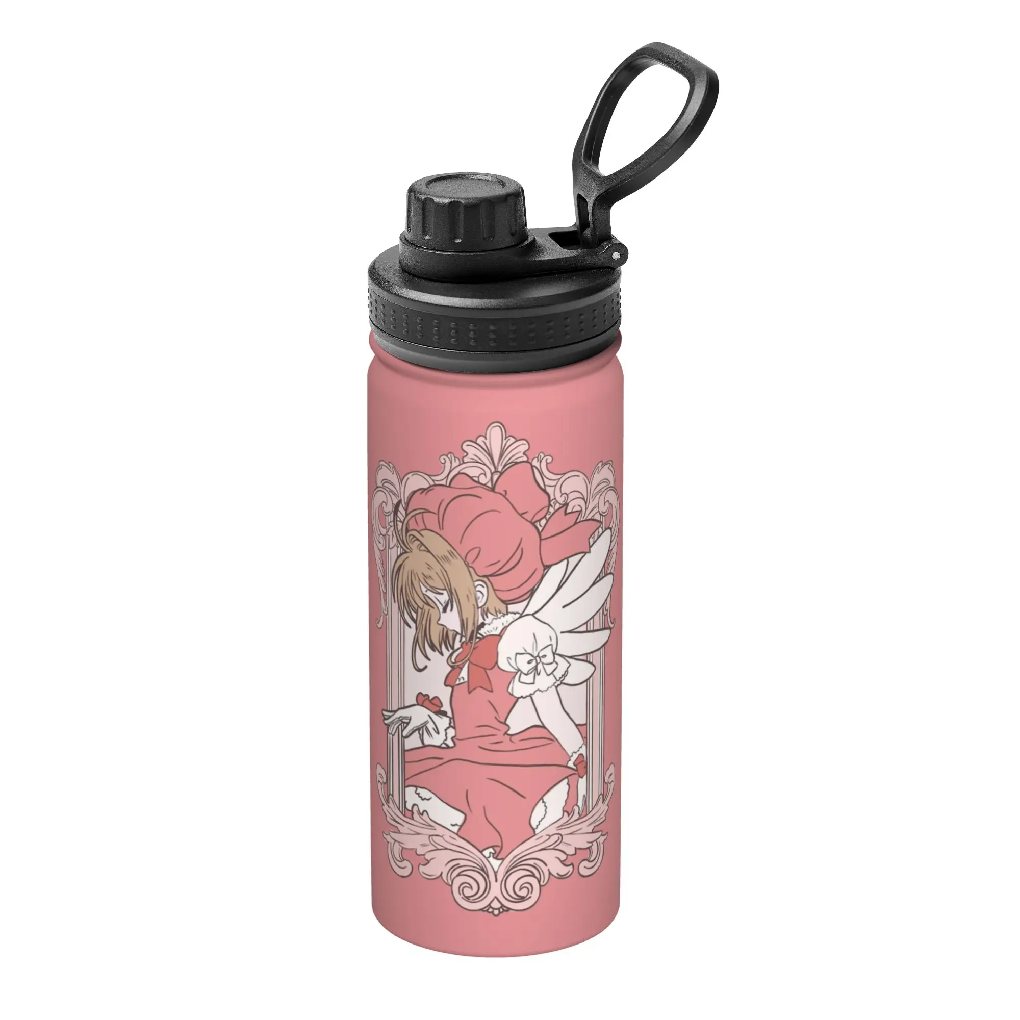 Cardcaptor Sakura Anime 18OZ Sports Insulated Kettle  Thermal Cup Vacuum Flask Office Home Mug Spill Proof