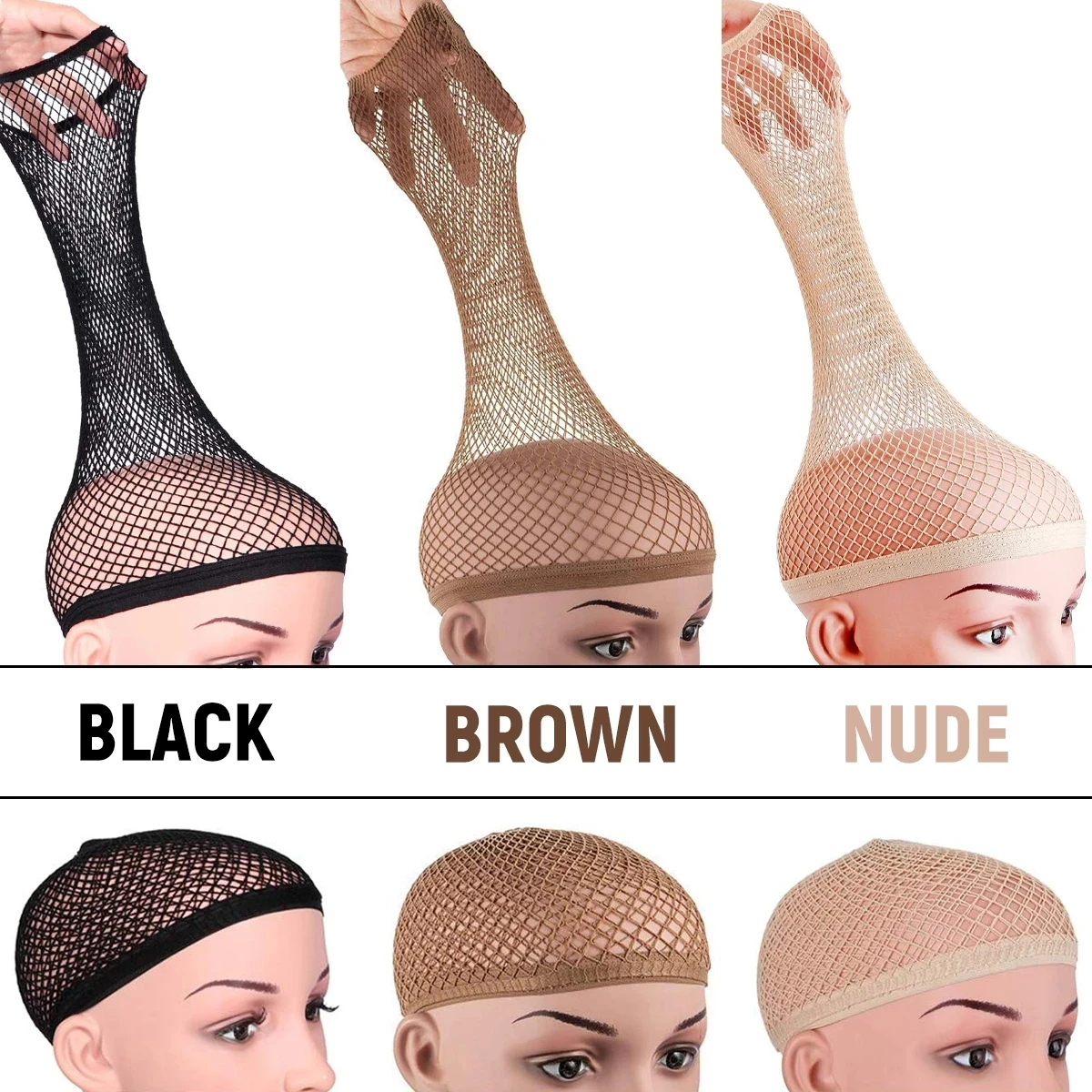 Nylon Hair Net Good Quality Wig Hair Nets With Elastic Mesh Weaving Black New Fashion For Women Open Ended HD Wig Cap