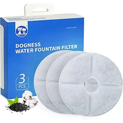 Original DOGNESS Replace 3 pieces filters for 74oz/2.2L  Pet Water Fountain，triple filtration system