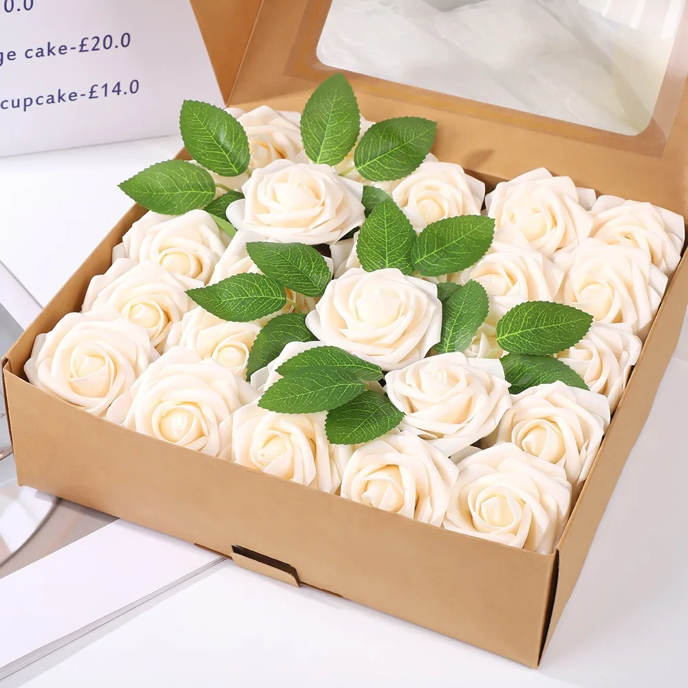 25 Stück künstliche Rosenblumen aus Schaumstoff, künstliche Blumen für Valentinstag, DIY-Geschenke, Ornament, Hochzeit, Heirat, Dekoration, Heimdekoration – Detail 13