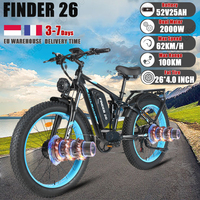 ORLMS FINDER26 Electric Bicycle 2000W Dual Motor 52V 25AH Electric Bike 26*4.0 Inch Fat Tire Mountain Snow Ebike Full Suspension