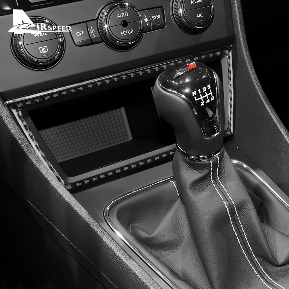 Real Soft Carbon Fiber Sticker For Seat Leon 2013 2014 2015 LHD RHD Car Central Storage USB Port Frame Interior Accessories view 3