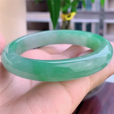 

Natural light green Burmese jade 52mm-62mm bracelet exquisite princess bracelet best gift for mom girlfriend