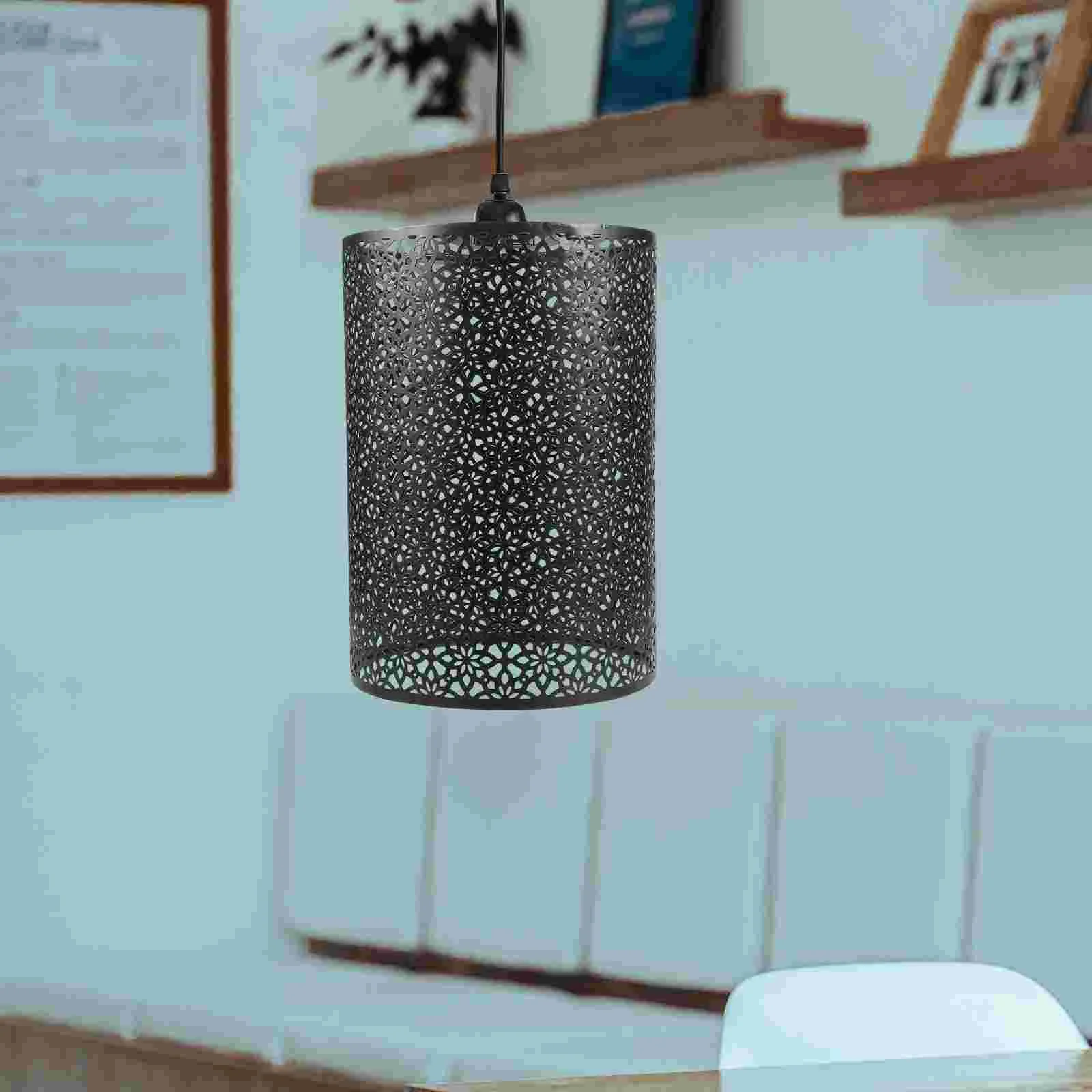 Lamp Shades Wrought Iron Hollow Lampshade Bedside Black Lampshades Light Covers