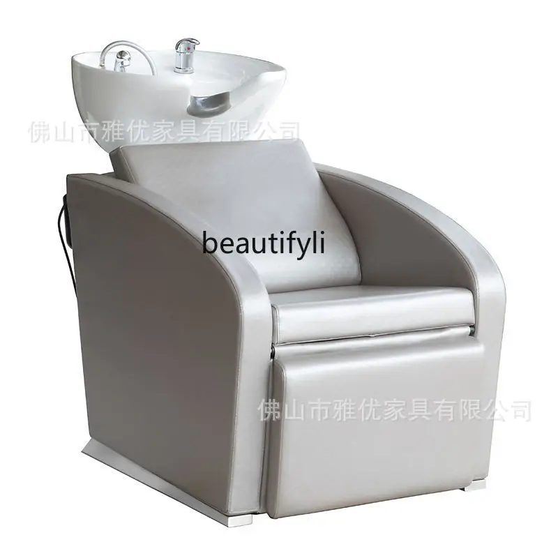 

Stainless Steel Shampoo Chair Hair Saloon Dedicated Sitting Lying Half Electric Shampoo Flushing Bed Manufacturer