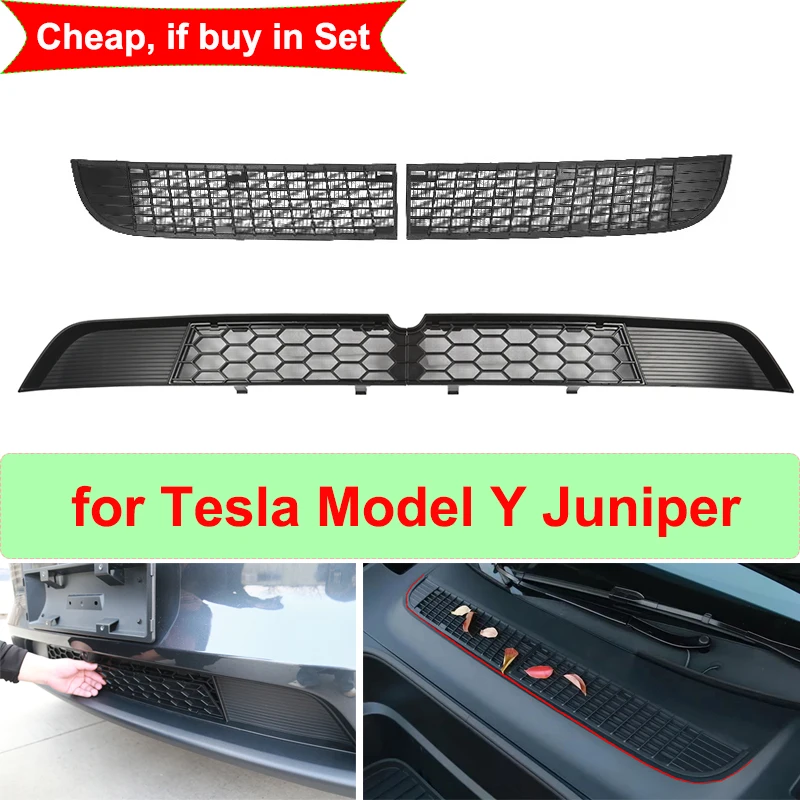 

for Tesla Y Junper 2025 Front Lower Bumper Mesh Grille Model Y Launch 2026 Front Trunk Air inlet Anti-insect Protect Cover Parts