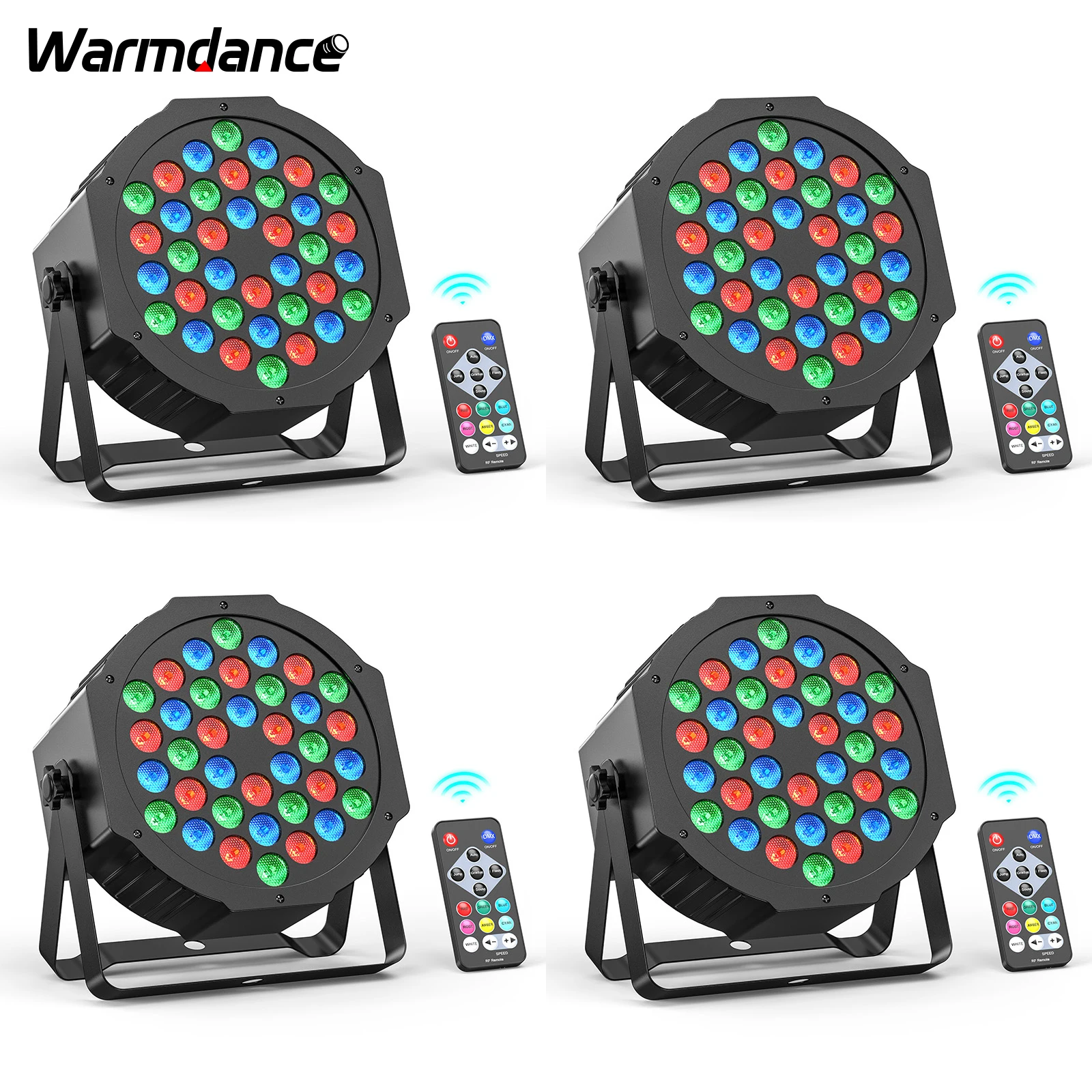 4PCS/SET 36LEDs RGB Par Lights DMX Sound Activated Stage Effect Lighting Projector for Church Wedding Party Bar Club Music Live