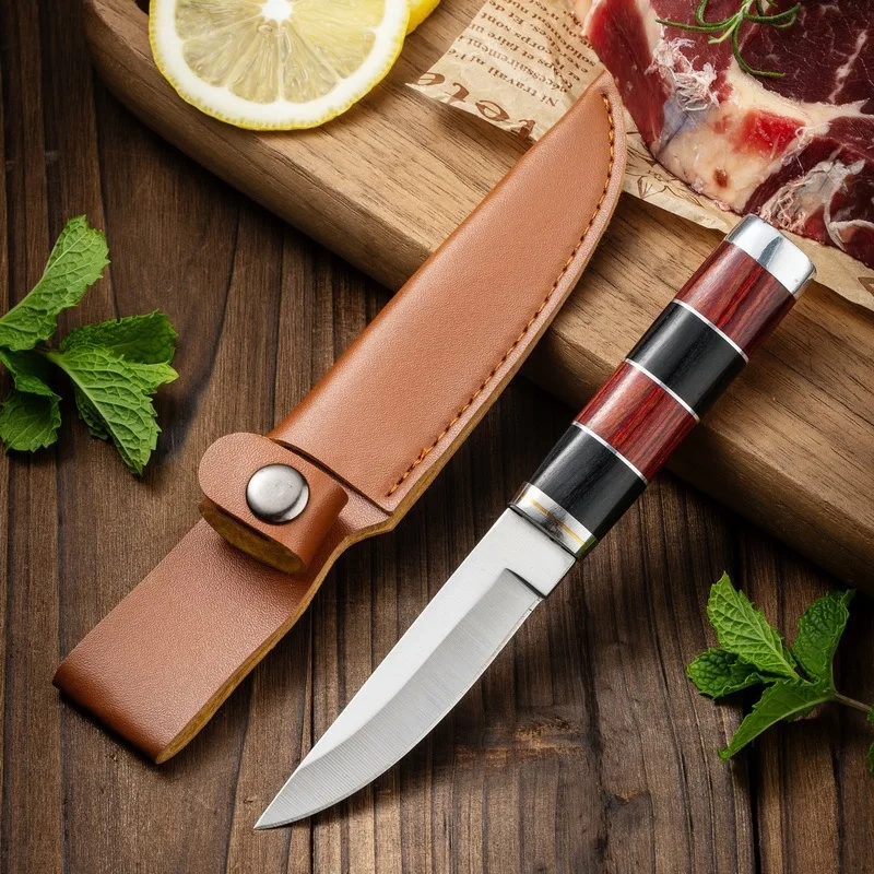 Stainless Steel Boning Knife Cleaver Meat Vegetable Kitchen Knives Solid Wood Splice Handle Butcher Knife Slicing Cooking Tools