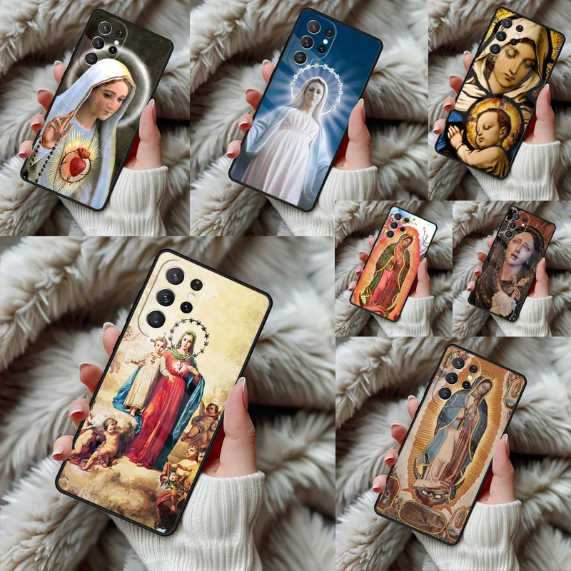 Holy Mother Virgin Mary Christian Phone Case For Samsung Galaxy S24 S25 S26 Ultra S22 S23 Plus S21 S20 FE Note10 TPU Cover