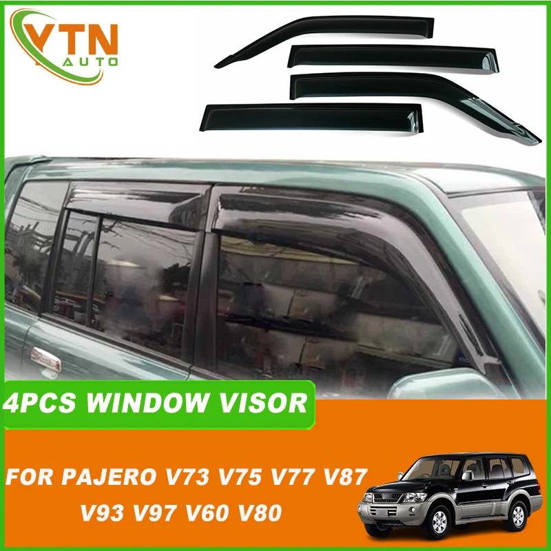 

For Mitsubishi Montero Pajero V73 V75 V77 V87 V93 V97 V60 V80 2000-2024 Side Window Visor Sun Snow Rain Guard Shield Wind Shield