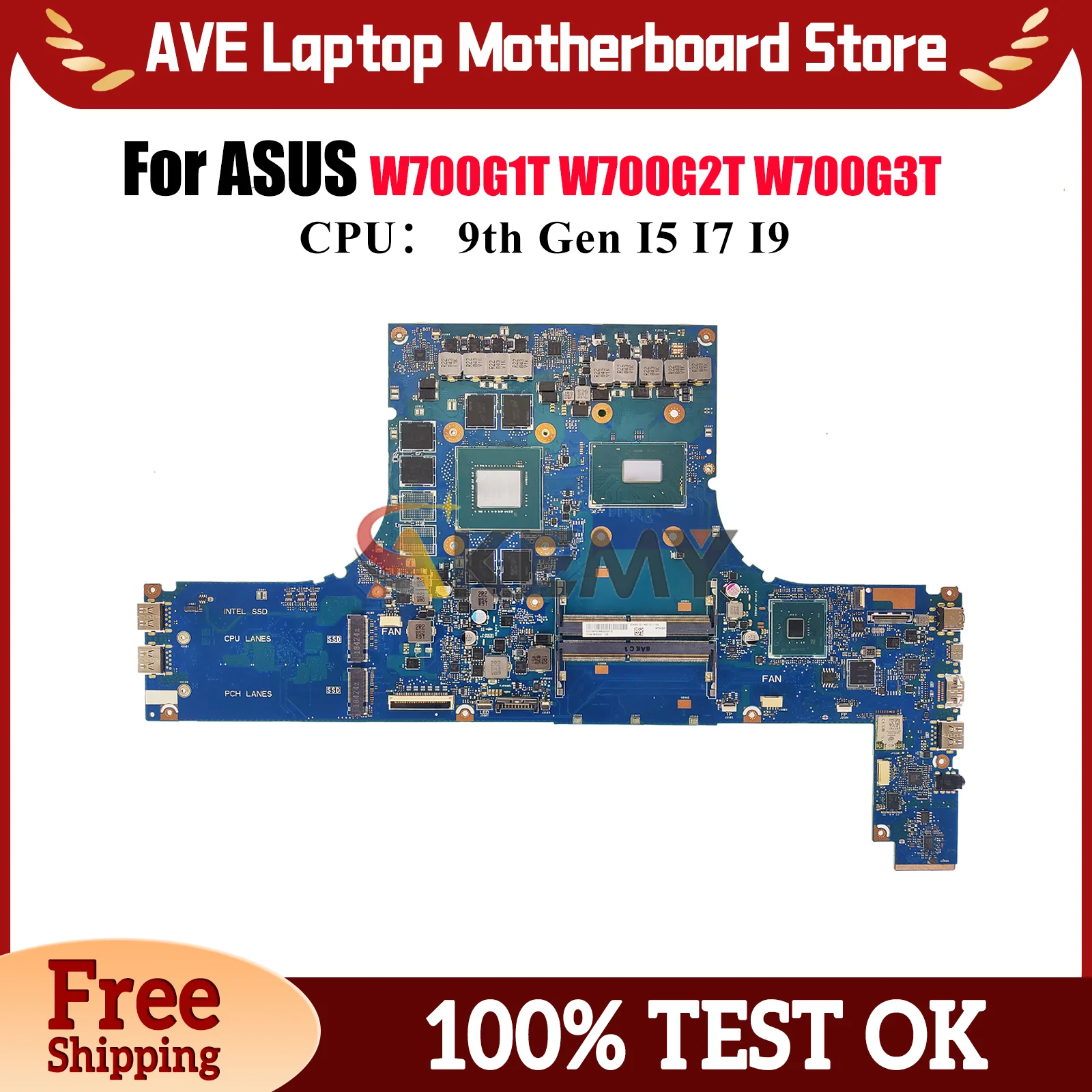 

W700G3P Материнская плата для ноутбука ASUS ProArt W700G W700G1T W700G3T W700G2T Материнская плата для ноутбука с процессором I5 I7 I9 100% tests OK stk