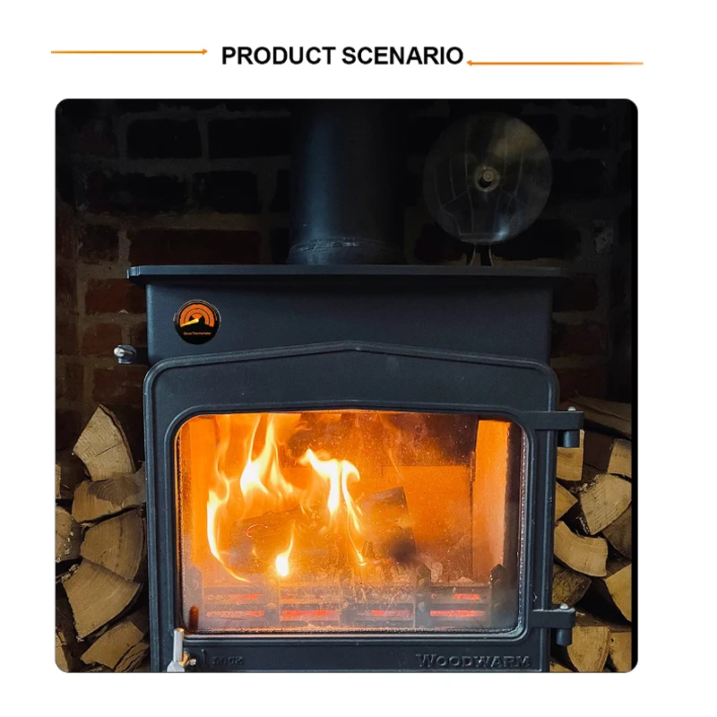 Ventilatore per camino a 6 foglie, distribuzione del calore efficiente per la casa calda invernale Ventilatore per camino invernale Ventilatore per stufa a caldo ecologico silenzioso nero