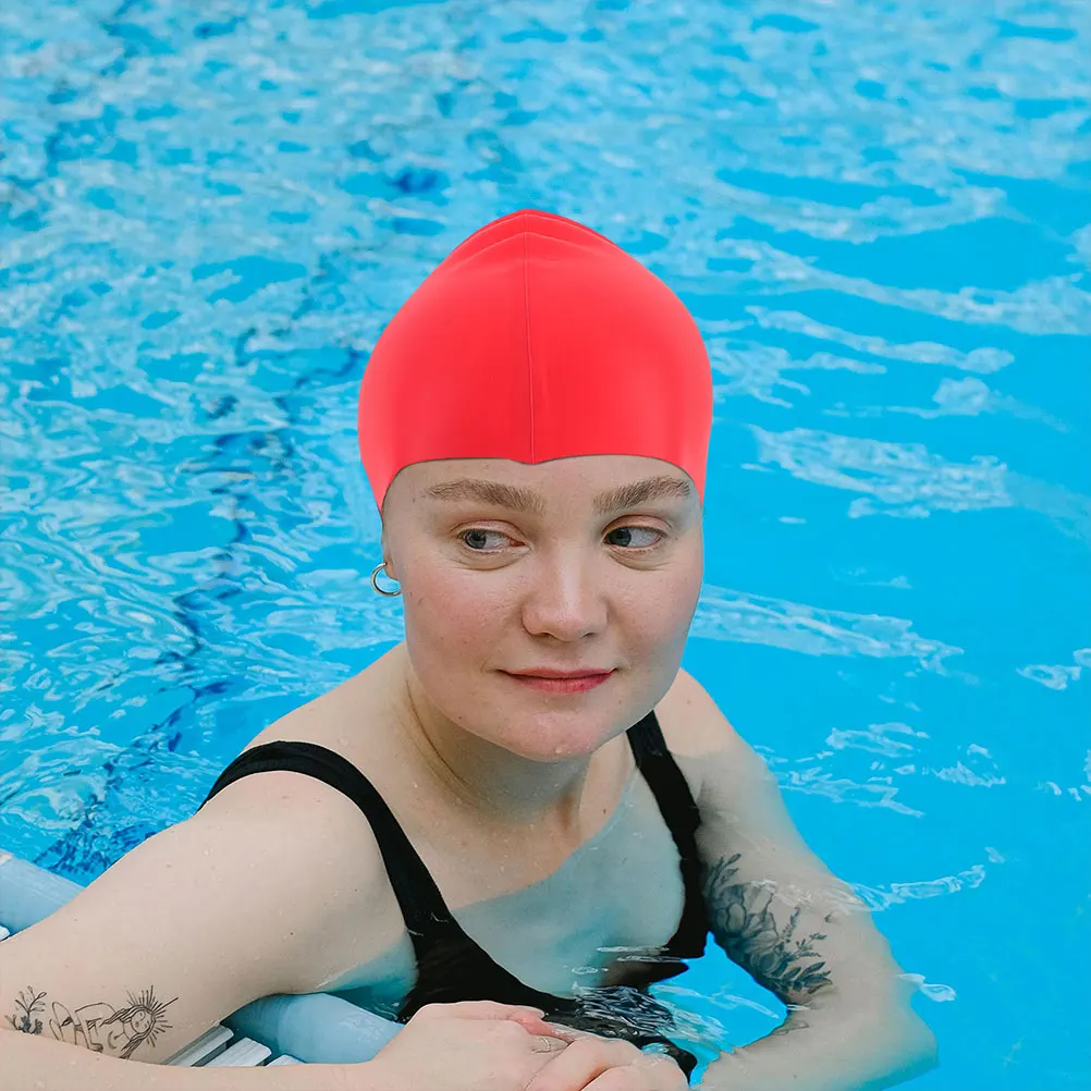 

2Pcs Swimming Hat Waterproof Large Silicone Swim Cap Colored Durable Swim Caps for Men Women Swimming Cap for Women
