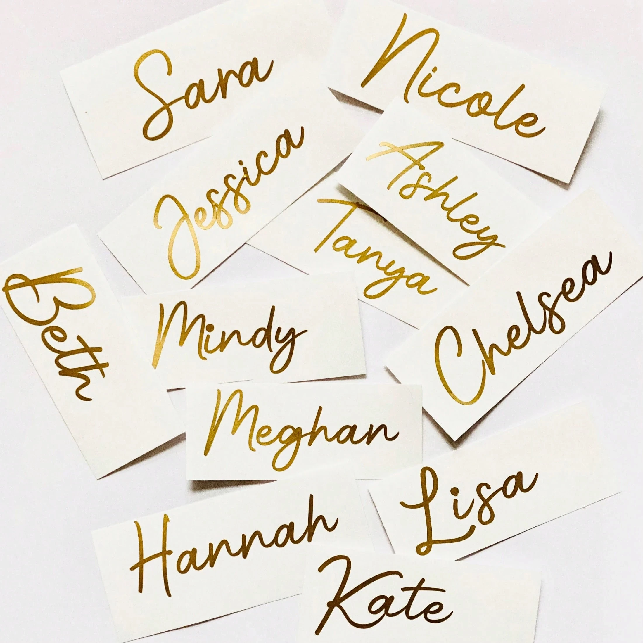 1/3/5pc Custom Text Glitter Name & Word Stickers, Personalized Custom Name Tag Stickers, 3-6 Inch Labels, Gold name sticker view 2