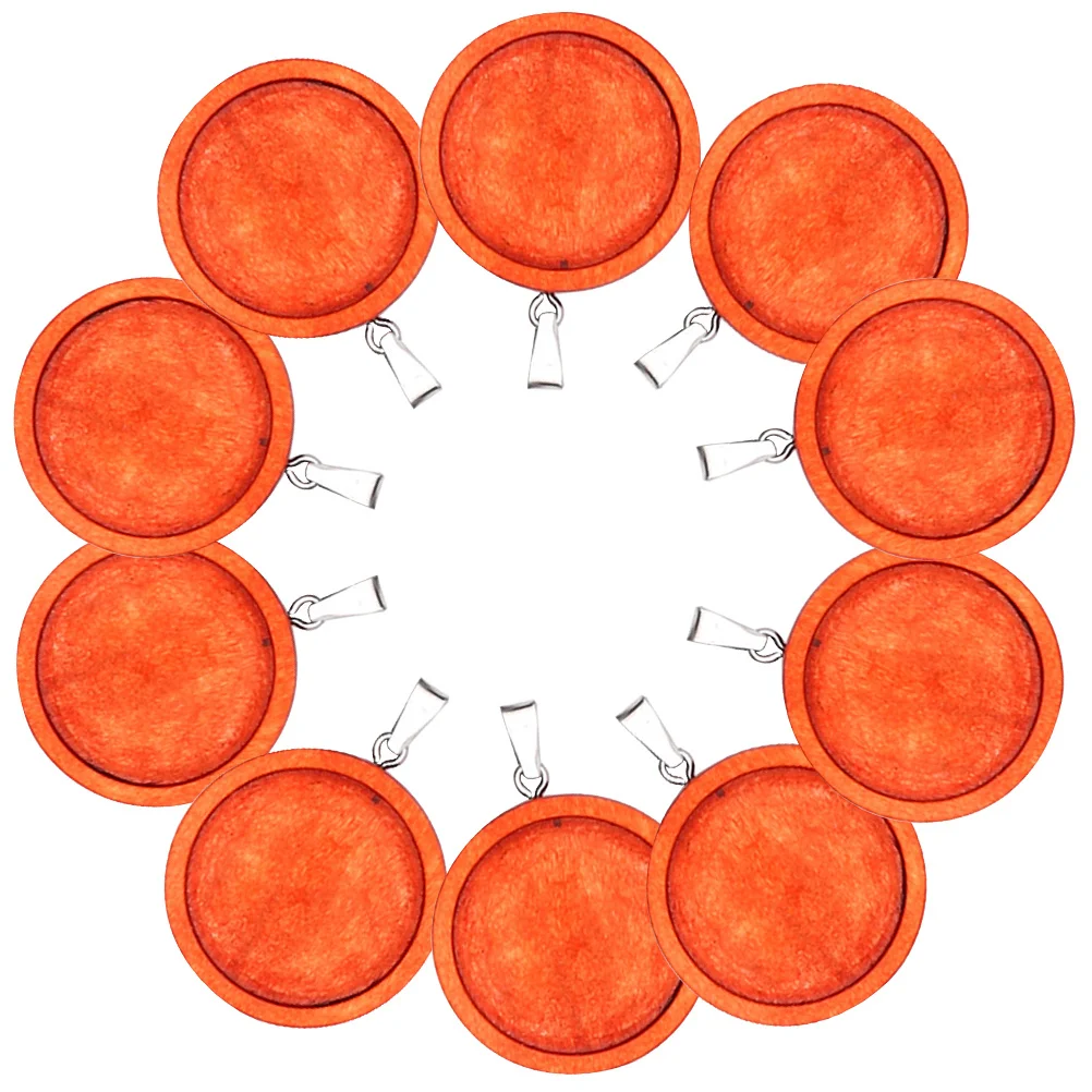 

10Pcs Wooden Bezel Pendant Trays DIY Jewelry Making Blank Round Shape Craft Pendant Tray Accessories for Necklace Bracelet