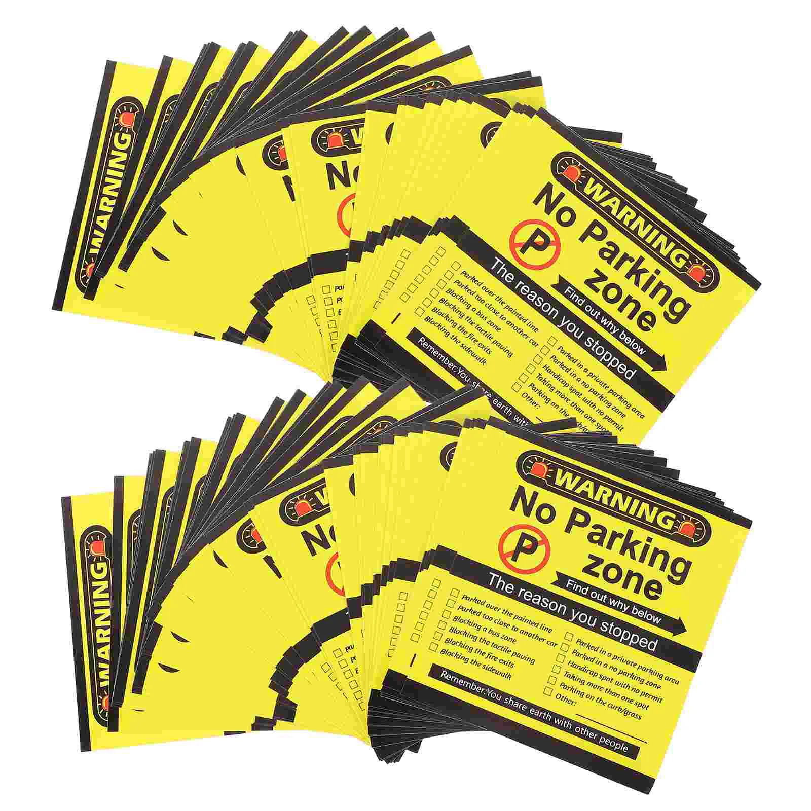 

200 Sheets Warning Parking Stickers Bad Violation Label Public No Notice Yellow for