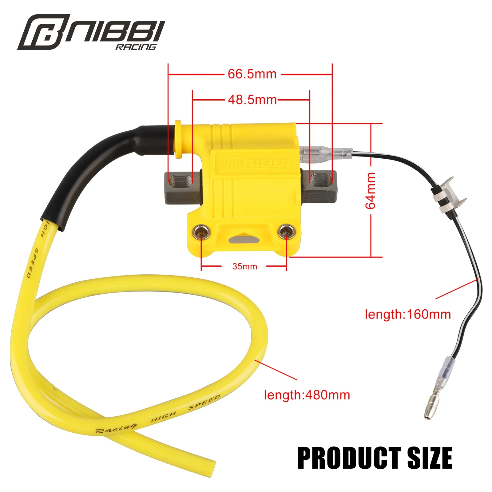 NIBBI 2T/4T Motorcycle Ignition Coil Universal Racing Coil for ATV Scooter Moped Go Kart Dirt Bike Yamaha Ktm Engine Ignition