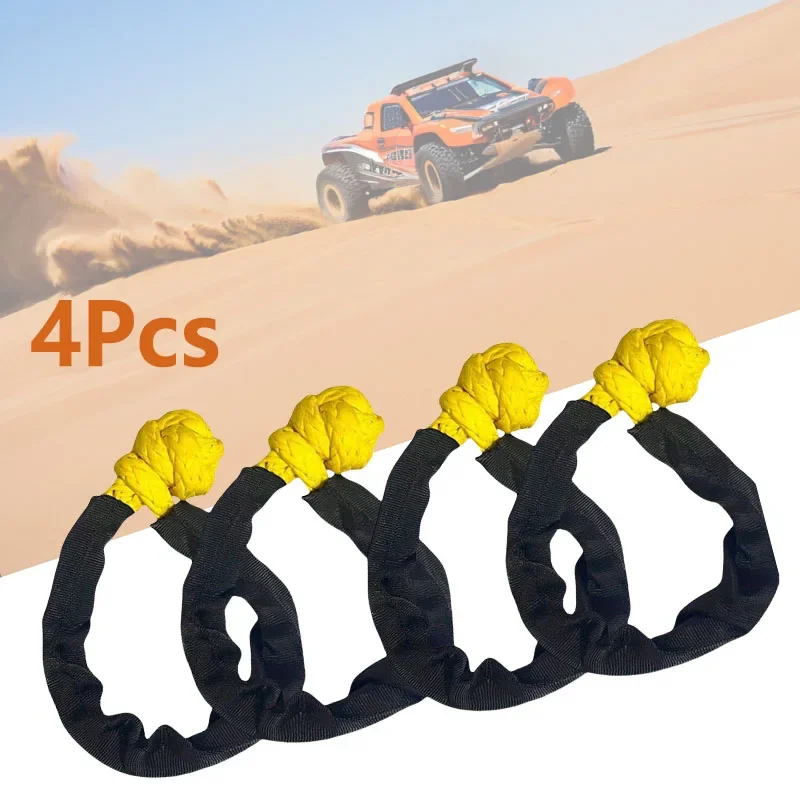 

4Pcs 19T42, 000Lbs Break Strength Synthetic Soft Shackle 1/2" X 22‘’ Rugged Shackles with Protective Sleeve for Vehicle Recovery