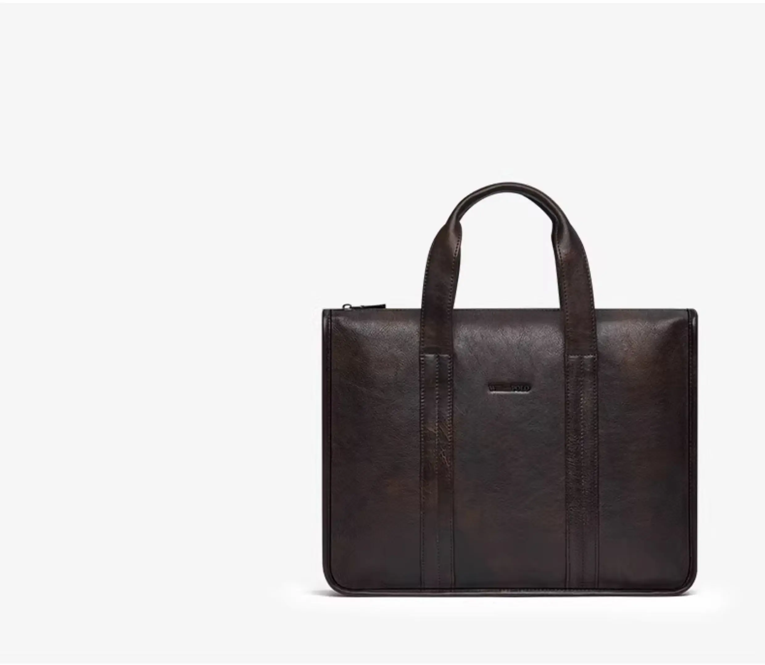 2026 New Men's Genuine Leather Briefcase Top-Grain Cowhide Vintage Business Handbag Shoulder Crossbody Messenger Bag