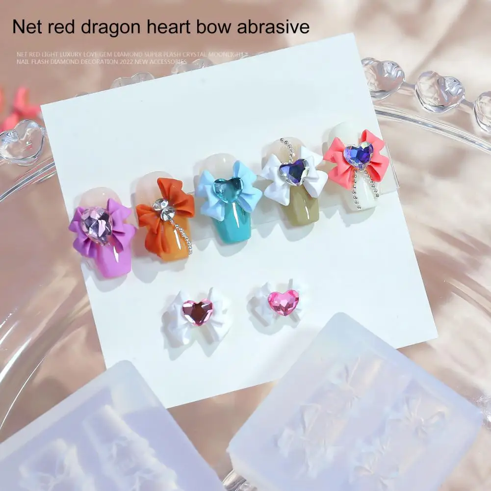 Nail Mold Angel Wing Bowknot Embossment Design Manicure Decor Silicone Nail Art Decorations Epoxy Resin Mold Nail Salon Supplies