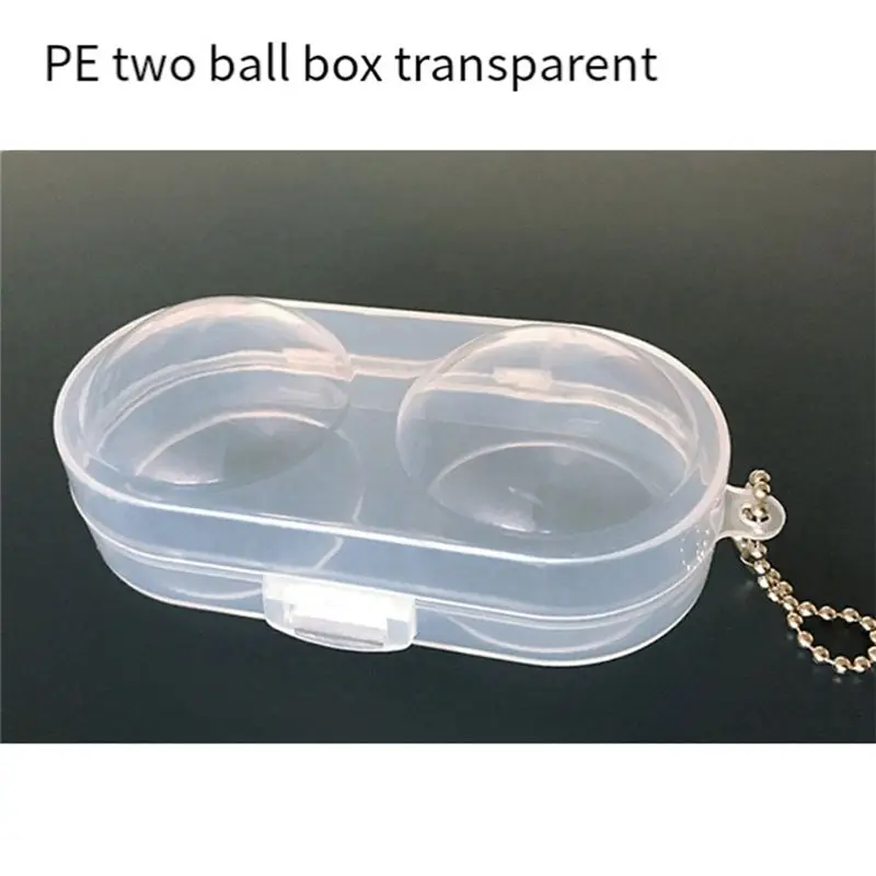 HOES-Table Tennis Ball Storage Box 2 Balls -Pong Storage With Keychain -Pong Container Ball Accessories Transparent