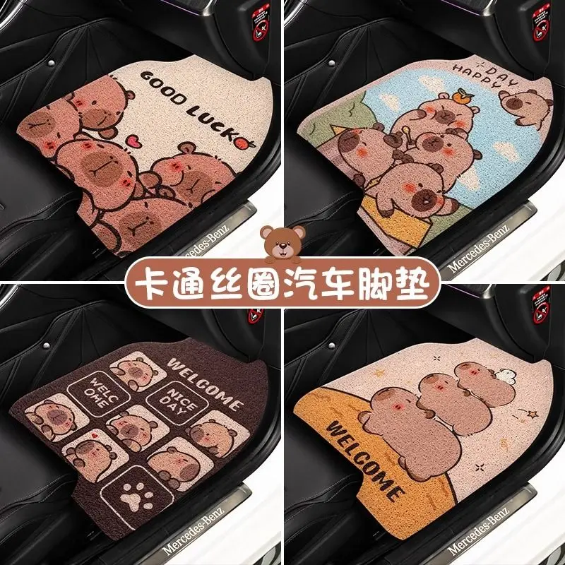 Car-mounted Cute Cartoon Carpet-type Single-piece Anti-dirty Car Floor Mats Universal and Easy to Clean Car Floor Mats Supplies