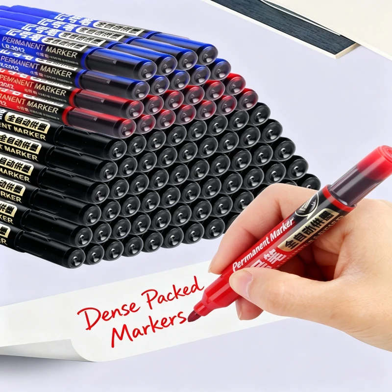 3-100Pcs Waterproof Oil-based Marker Pen Quick Dry Black Blue Red Ink Permanent for Metal Glass Stationery Art School Supply