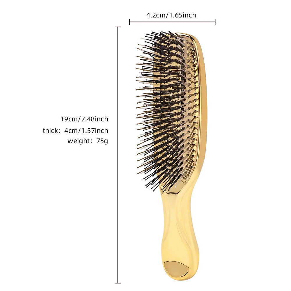 Luxury Electroplated Massage Comb Air Cushion Wet/Dry Hair Scalp Cleansing Comb Upscale Fine Tooth Styling Tool