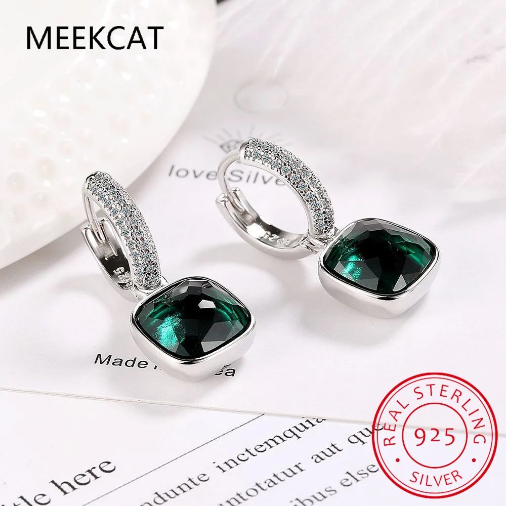 Large 7ct Genuine Smoky Quartz 925 Sterling Silver Dangle Drop Earrings for Women Statement Gemstone Earings