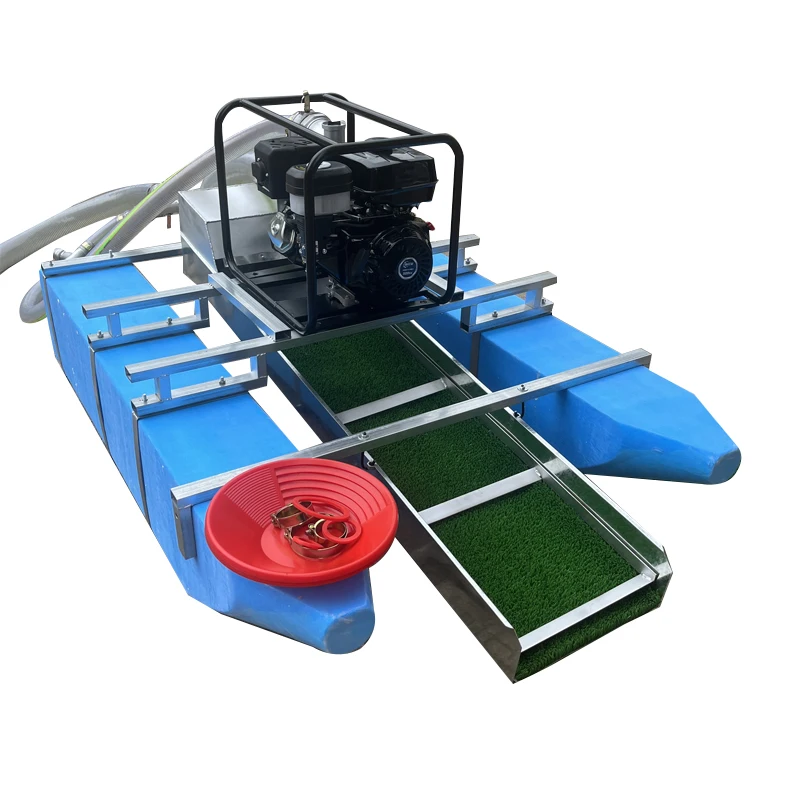 

Siphon Type Gold Mining Boat with New Engine and Motor Gold Selection Equipment and Tools Gold Washing Chute