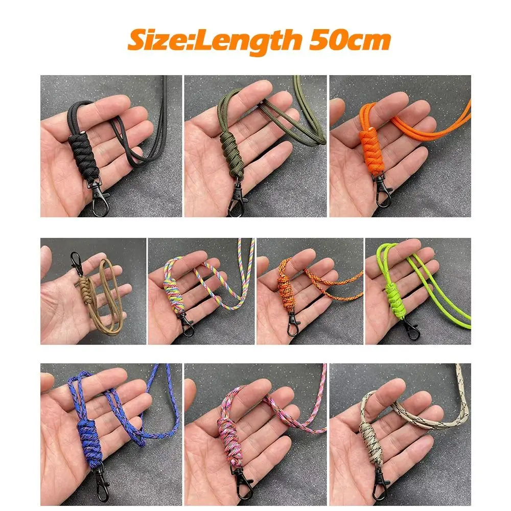 ใหม่ Self-Defense Survival กระเป๋าเป้สะพายหลัง Paracord พวงกุญแจ Parachute สายไฟ Lanyard Rotatable BUCKLE Key RING