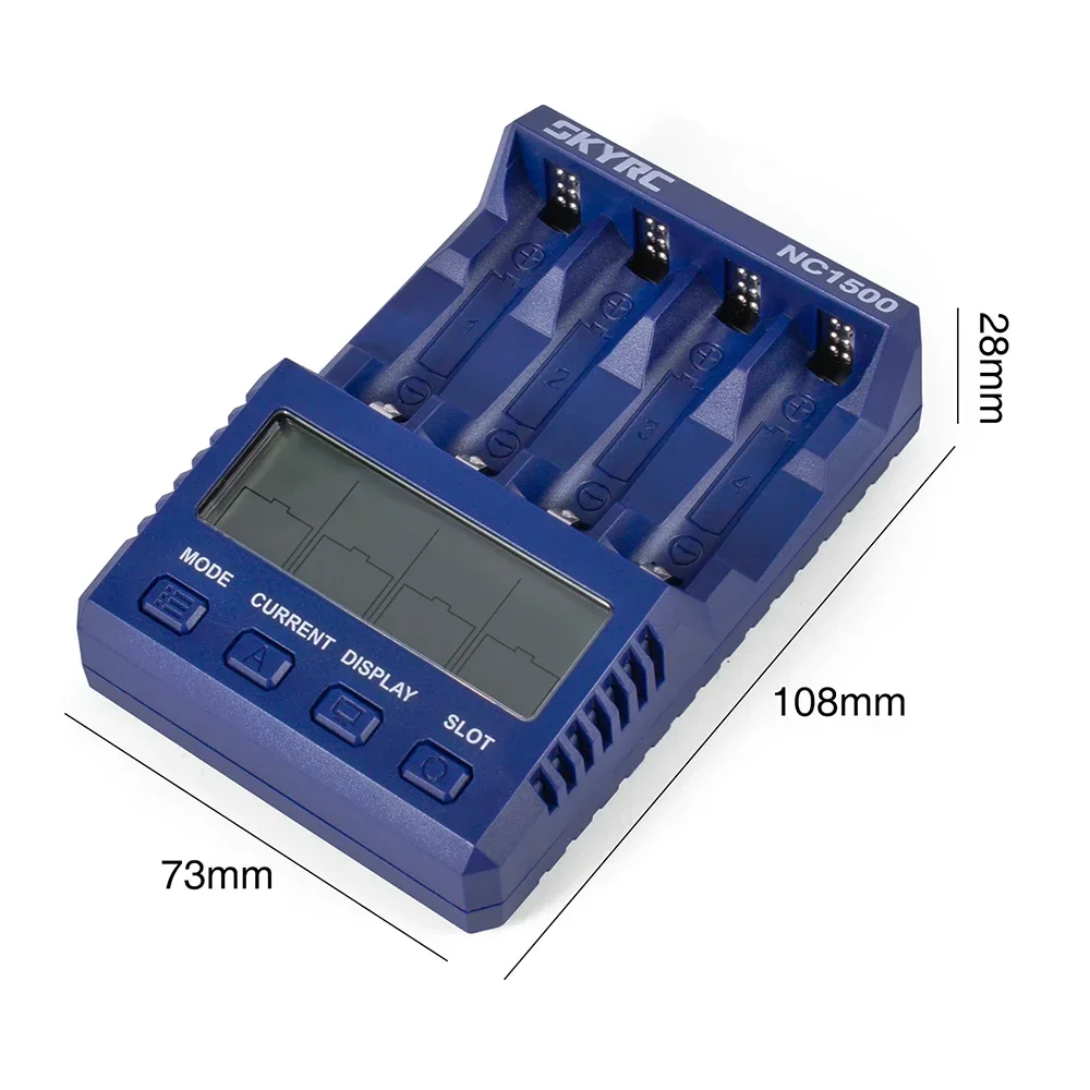 SKYRC NC1500 5V 2.1A 4 slots batterijlader LCD slimme oplader AA AAA-analysator Nimh ontlading en vernieuwing