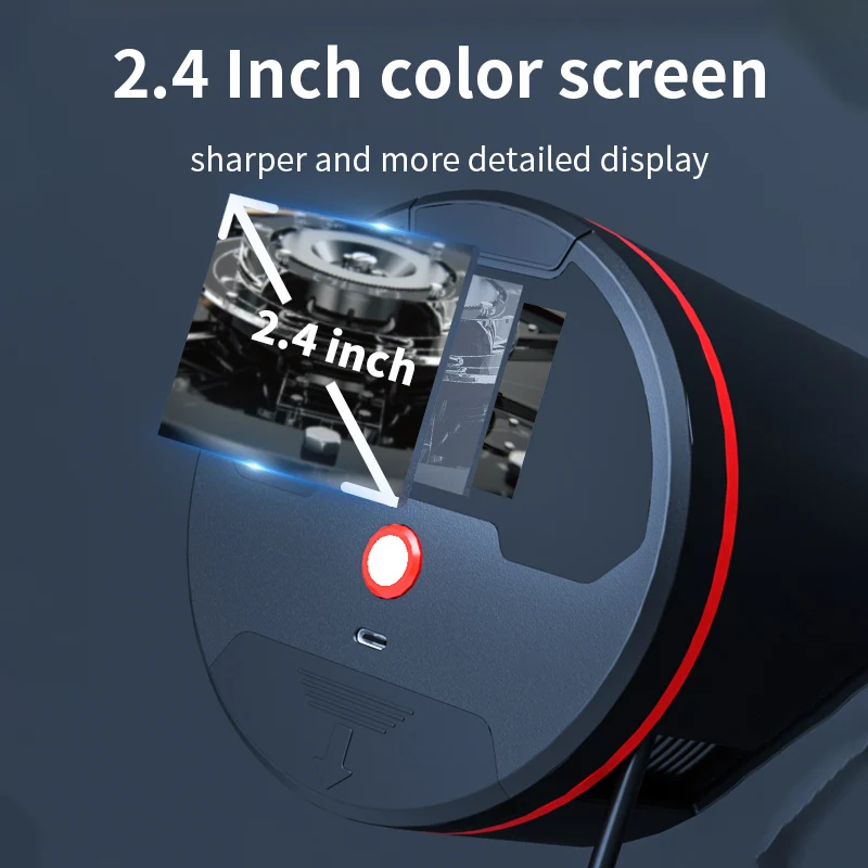 Portable Stwoable Endoscope Camera 2.4 inch HD Inspection Borescope Camera with 8 LED IP67 Waterproof Drain Camera For Sewer Car