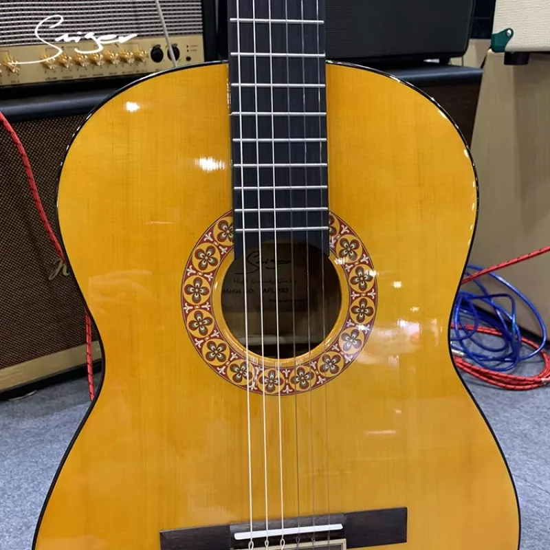 Cheap Price ALP-863 SMIGER Custom Classical Guitar 39inch Flamenco Guitar with High Gloss Round End Fret