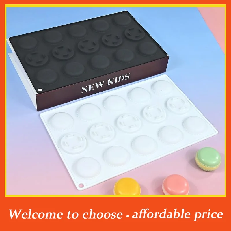 。 Molde de silicona para macarons de 15 cavidades, molde para hornear pasteles de mousse, galletas de chocolate, repostería francesa, molde para hacer velas aromáticas, 1 unidad, nuevo.