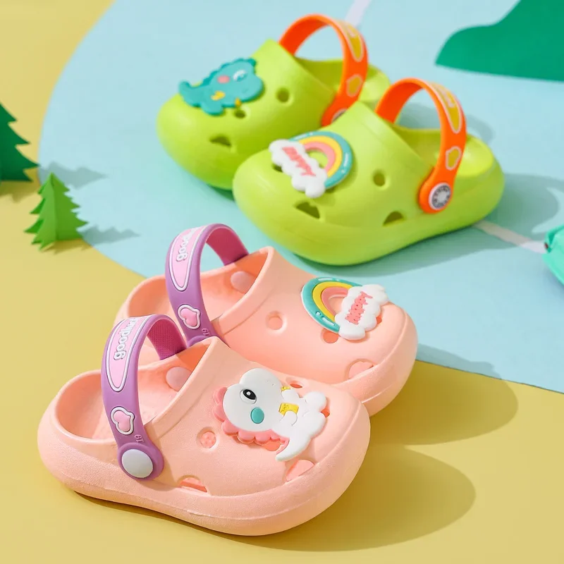 Summer Baby Boys Sandals Children Cartoon Little Dinosaur Infant Soft Bathroom Girls Slippers Toddler Non Slip Beach Home Shoes