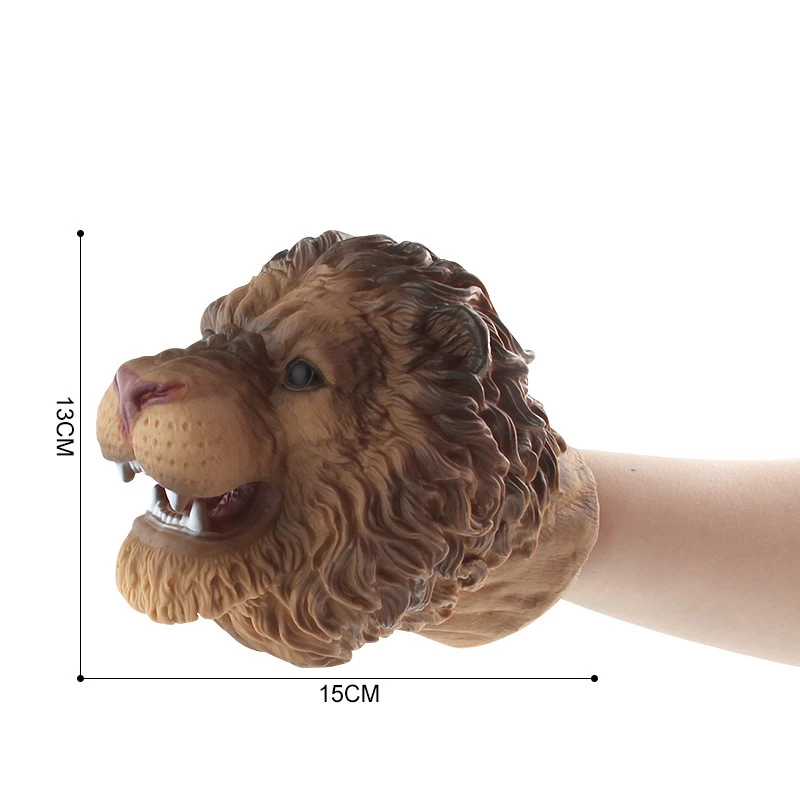 Fun Animal Hand Puppet Model Interactive Toys Tiger Lion Elephant Bear Head Toys Children Toys Storytelling Props Birthday Gift