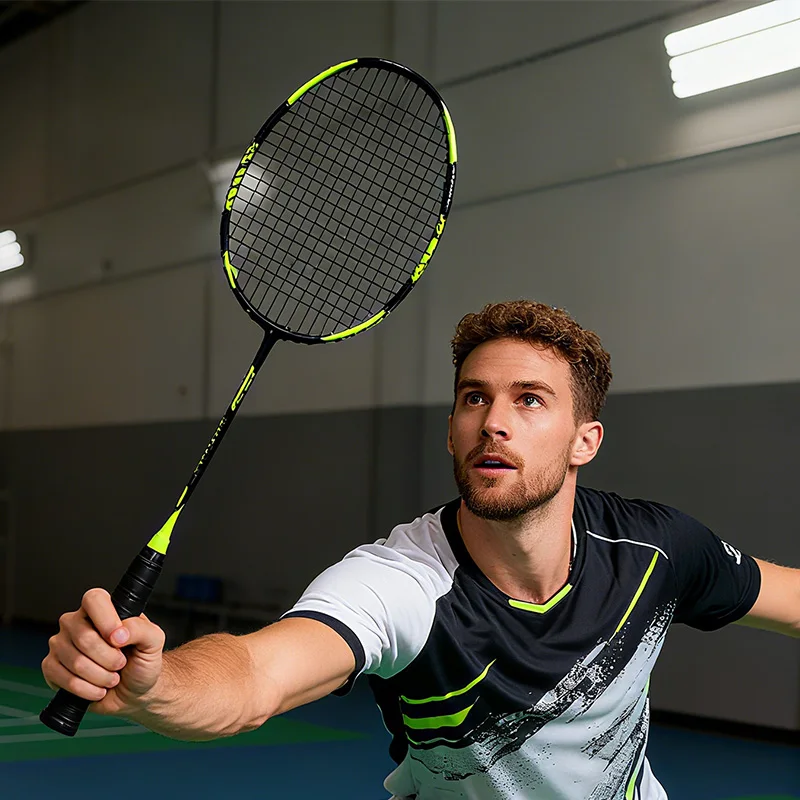 

carbon Badminton racket 28LBS MAX 32lbs Male women Ultra-light 4U High elasticity Professional level Attack Offense Adult