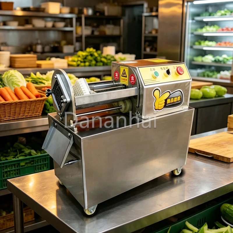 Electric Potato Chips Carrot Slicer Stainless Steel Vegetable Fruit Shredding Machine Home Kitchen Fried Fries Cutter