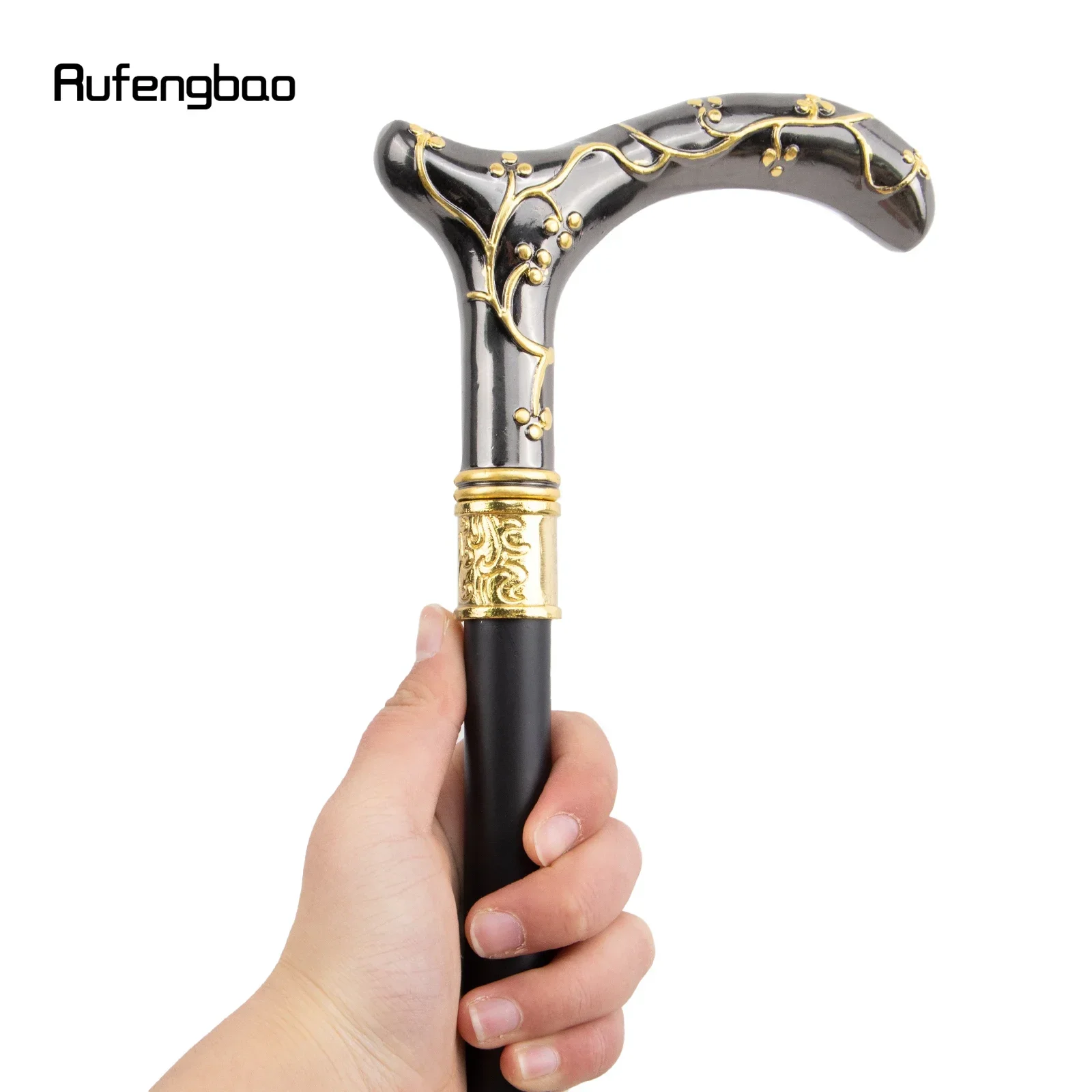 الذهبي الأسود زهر البرقوق زهرة واحدة مشتركة موضة عصا للمشي مصاص دماء تأثيري حفلة عصا للمشي هالوين كروسيه 93 سنتيمتر