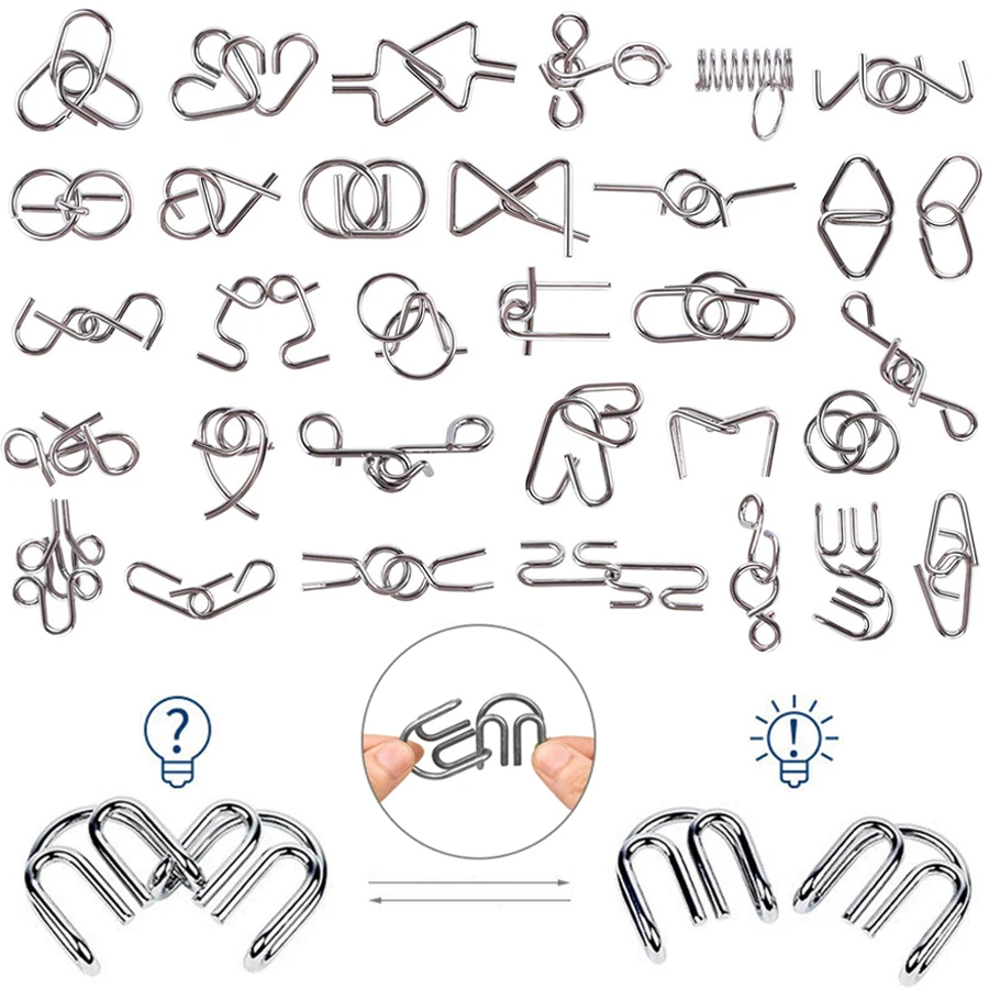 

Набор металлических головоломок (8/16/24 шт.) - развивающие игры для взрослых, подарки на день рождения, сувениры для вечеринок