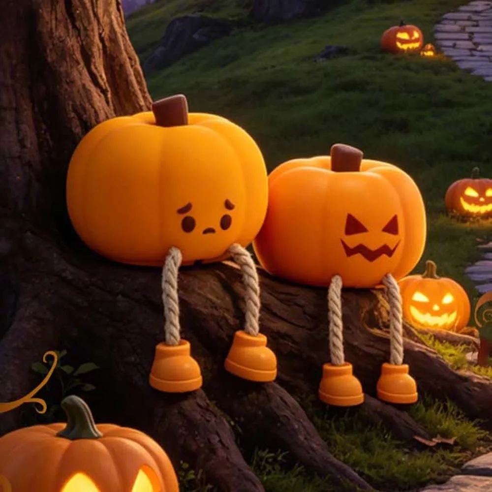 Rechargeable Pumpkin Night Light Dimmable Timer Phone Holder Tap Control Nightlight Battery Operated Soft Texture for 5V/1W