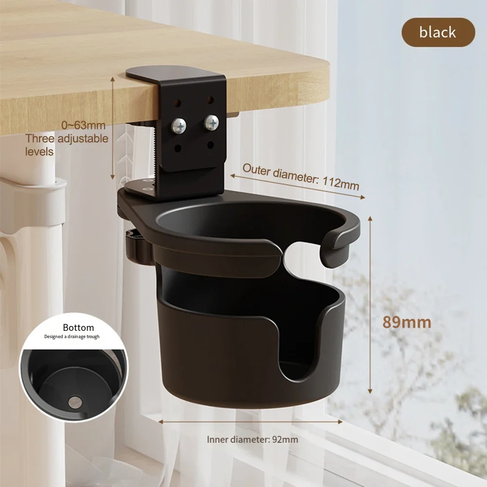 Rotatable DesktopCup Holder Adjustable Height Mount Beverage Bottle Bracket For Home,Office No More Spills Coffee Cup Support