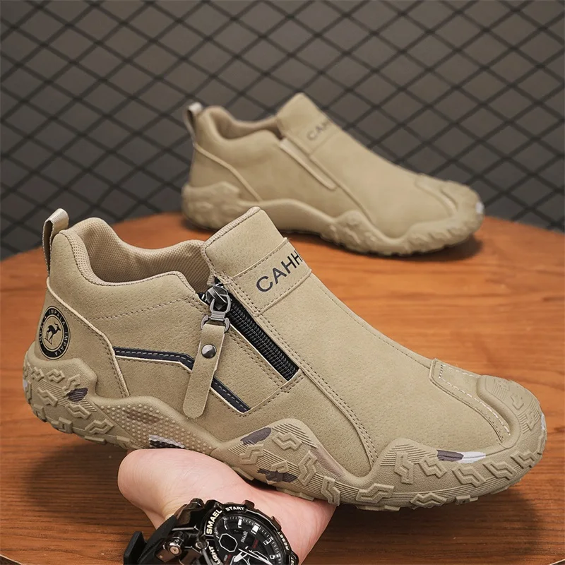 

Мужская повседневная рабочая обувь, модная универсальная мужская уличная обувь на молнии для скалолазания, нескользящие износостойкие кроссовки Zapatos Para Hombre