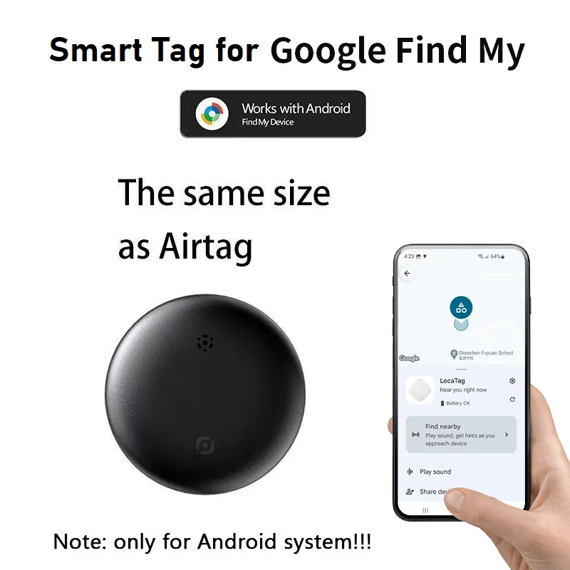 Gps-tracker voor Android Google Vind mijn apparaat Global Positioning Locator Airtag Vervanging Smart Finder voor auto Kinderen Dierentas