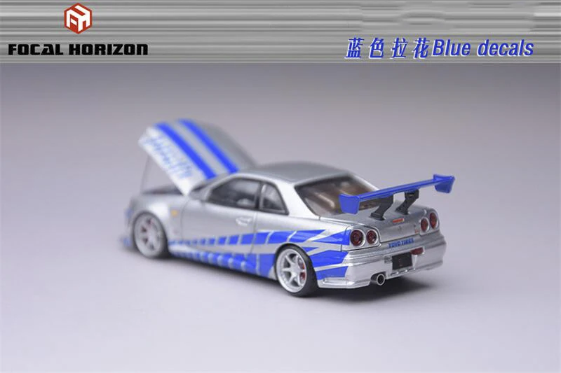 Xcartoys X Pop Race 1:64 GT300 Top Secret Supra Sliver Chrome Diecast Model Car