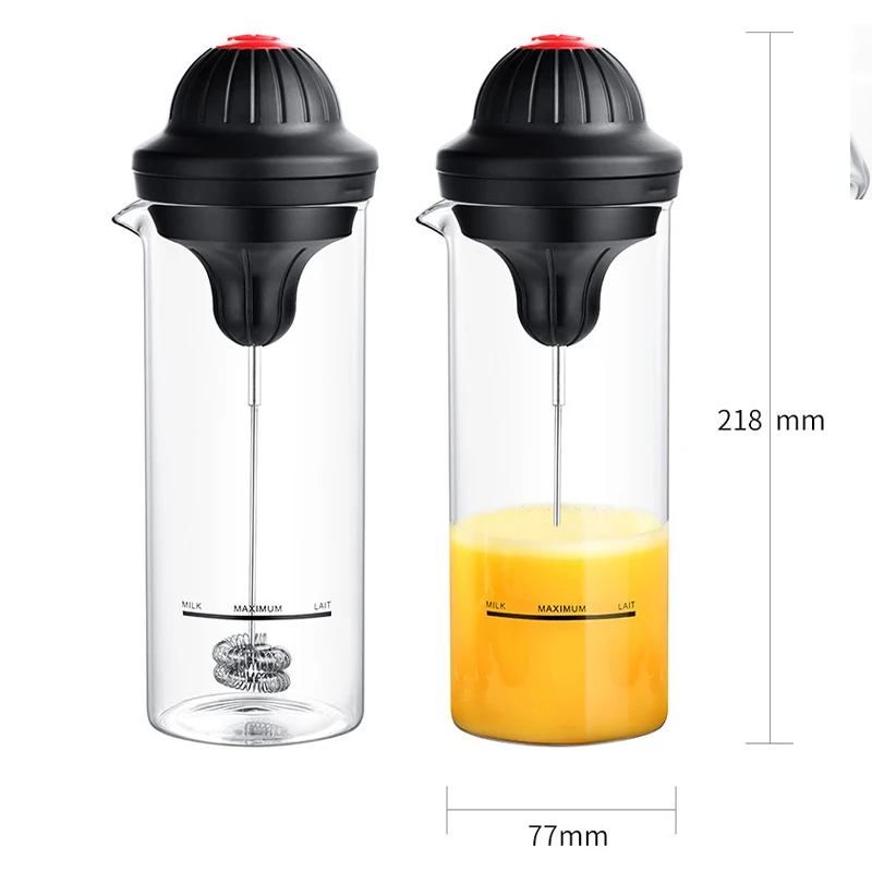 Electric Glass Milk Frother Automatic Coffee Foam Maker Portable Whisk Drink Mixer For Coffee Cappuccino Frappe Matcha