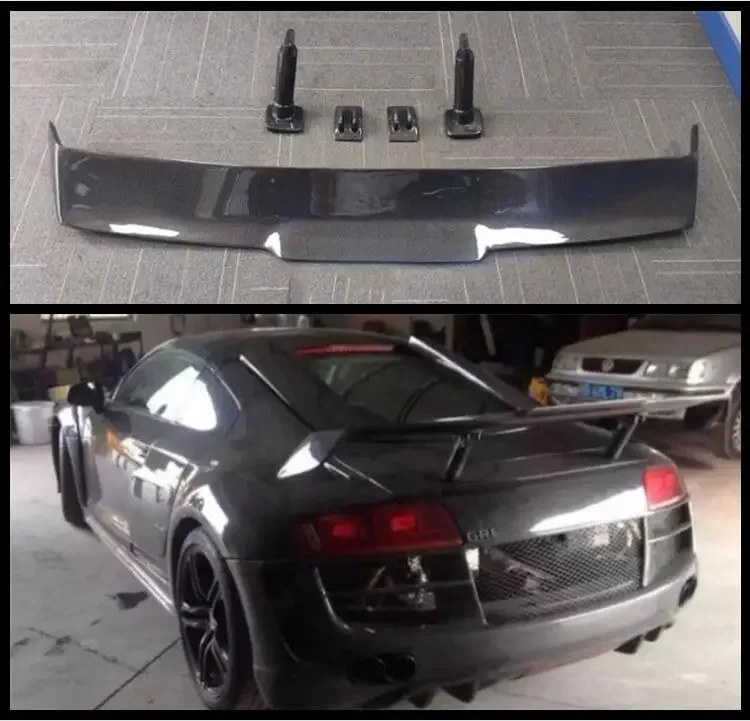 FOR Audi R8 V8 V10 GT PPI Style 2007 2008 2009 2010 2011 2012 2013 2014 2015 CARBON FIBER REAR WING TRUNK LIP SPOILER Body Kit