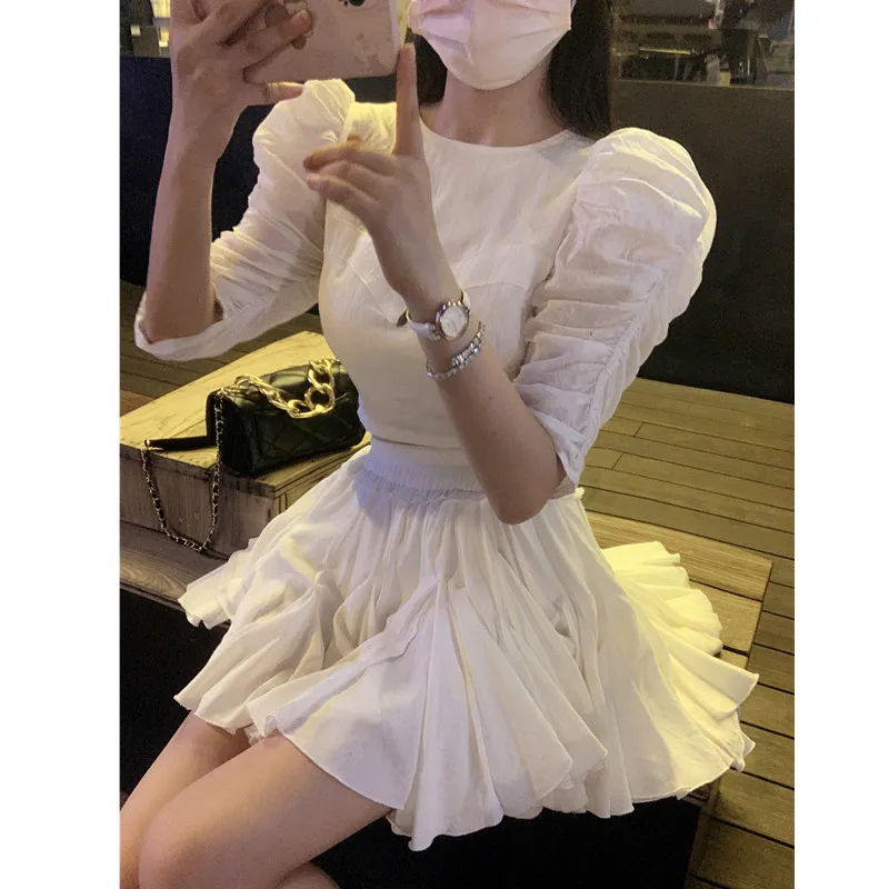 

Комплект Madman M Bal Bubble Sve: топ и юбка с асимметричным подолом, в стиле аниме, летняя мода для подростков